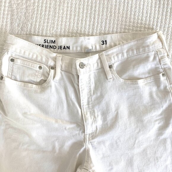 J. Crew Slim Boyfriend Jean in White (Size 31) - Picture 2 of 9